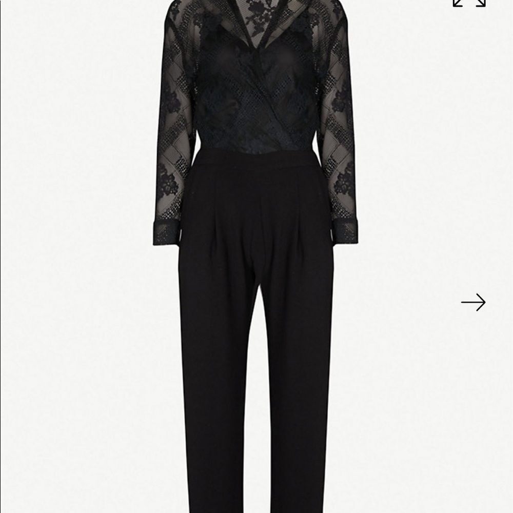NEW MAJE Lace-panel straight-leg crepe jumpsuit 34 - Picture 7 of 13